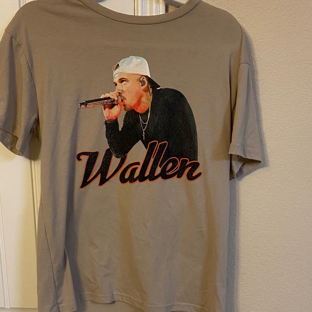 BNWT- Sz L- Morgan Wallen Graphic Short Sleeve Tee in Beige - Picture 3 of 5